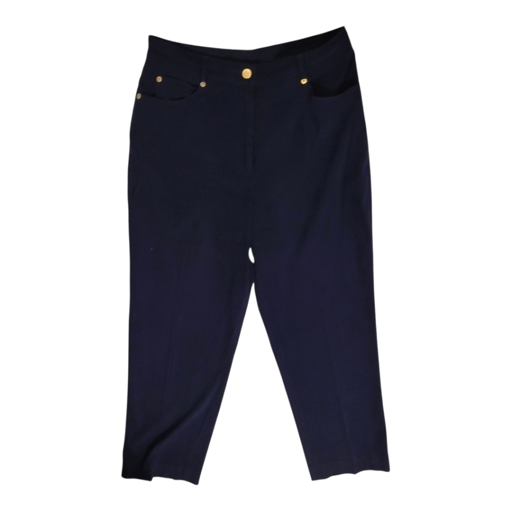 ST. JOHN Sport Navy Blue Straight Leg Trouser Pants Trousers Pockets Size 12